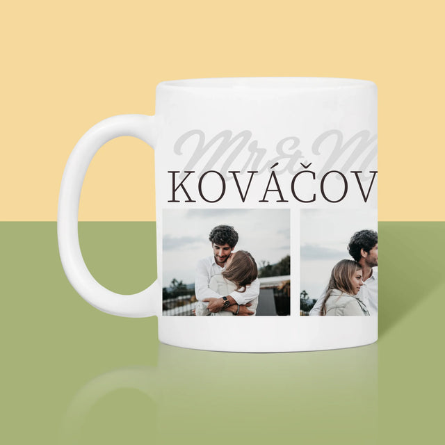 Fotokoláž: Mr&Mrs Dátum - Hrnček