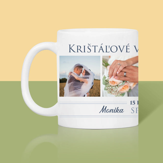 Fotokoláž: Krištáľové Výročie Svadby - Hrnček