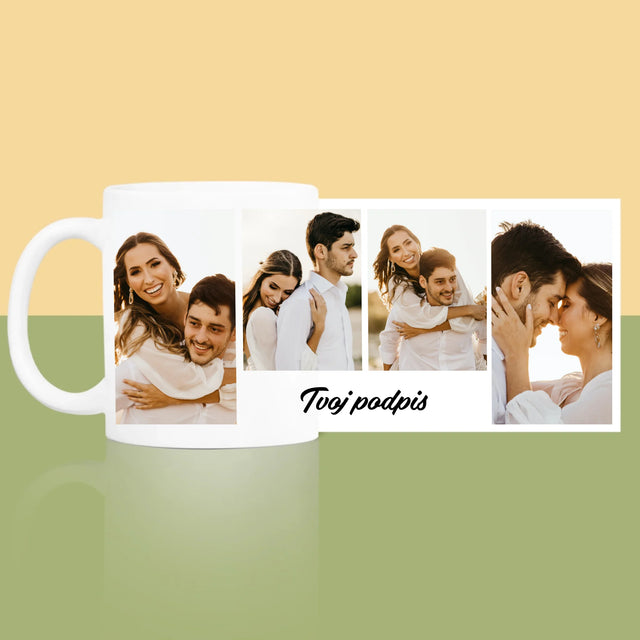 Fotokoláž: 4 Fotografie A Podpis - Hrnček