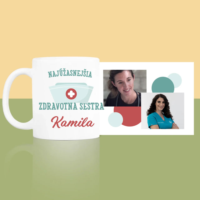 Fotokoláž: Najúžasnejšia Zdravotná Sestra - Hrnček