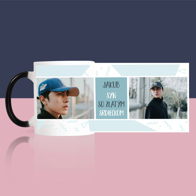 Fotokoláž: Syn So Zlatým Srdiečkom - Hrnček