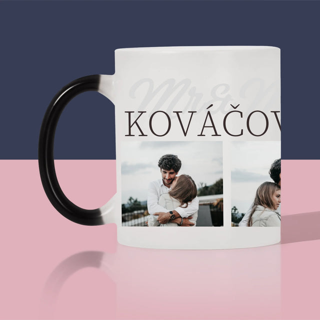 Fotokoláž: Mr&Mrs Dátum - Hrnček