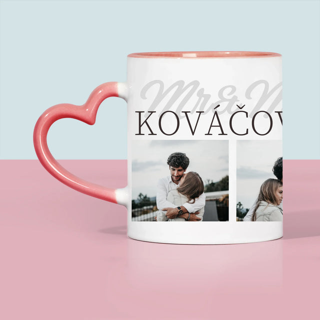 Fotokoláž: Mr&Mrs Dátum - Hrnček