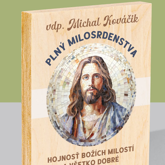 Meno A Podpis: Milosrdný Boží Služobník - Tlač Na Drevo (Vertikálne)
