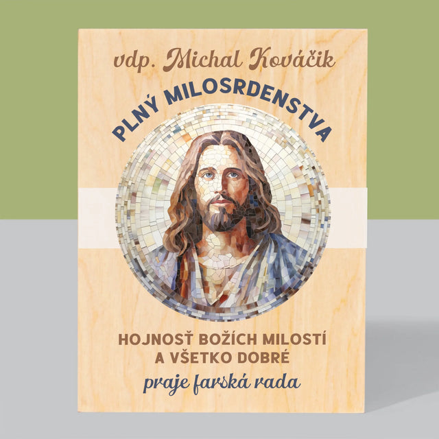 Meno A Podpis: Milosrdný Boží Služobník - Tlač Na Drevo (Vertikálne)