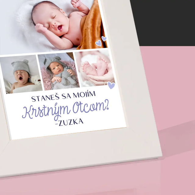Fotokoláž: Staneš Sa Mojím Krstným - Rámček Na Fotografiu (Vertikálne)