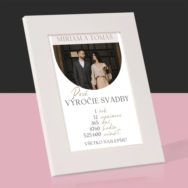 Fotografia A Podpis: Prvé Výročie Svadby - Rámček Na Fotografiu (Vertikálne)