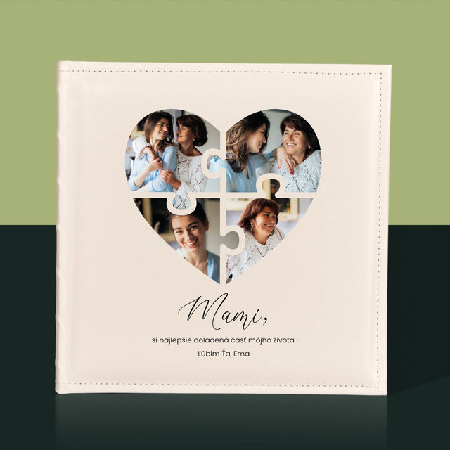 Fotokoláž: Puzzle Srdce Pre Mamu - Album Na Fotografie