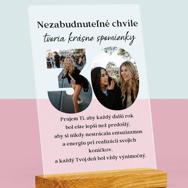 Slovo Z Fotografií: 30 Rokov Z Tvojich Fotiek - Tlač Na Akrylové Sklo (Vertikálne)