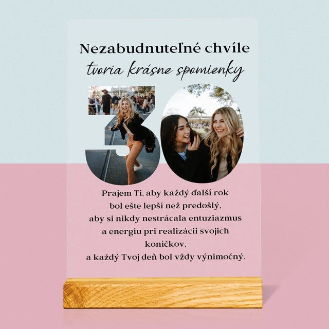 Slovo Z Fotografií: 30 Rokov Z Tvojich Fotiek - Tlač Na Akrylové Sklo (Vertikálne)