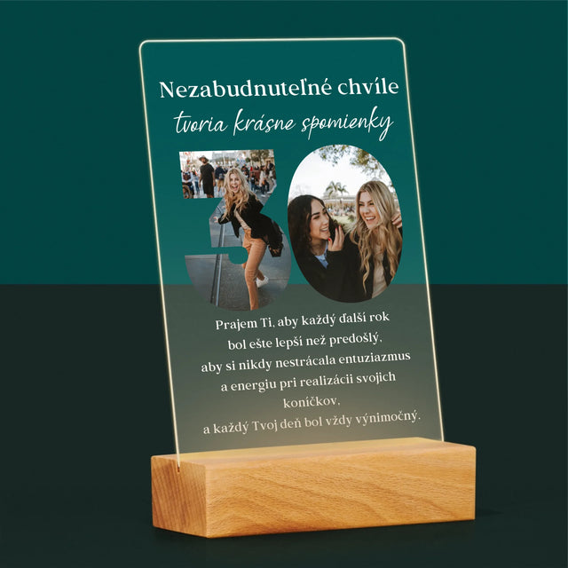 Slovo Z Fotografií: 30 Rokov Z Tvojich Fotiek - Tlač Na Akrylové Sklo (Vertikálne)