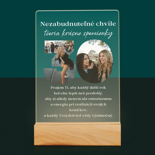 Slovo Z Fotografií: 30 Rokov Z Tvojich Fotiek - Tlač Na Akrylové Sklo (Vertikálne)