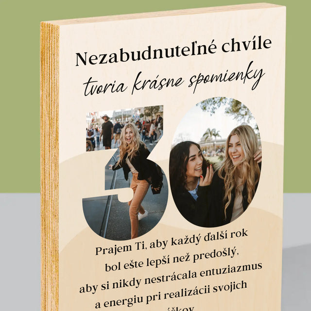 Slovo Z Fotografií: 30 Rokov Z Tvojich Fotiek - Tlač Na Drevo (Vertikálne)