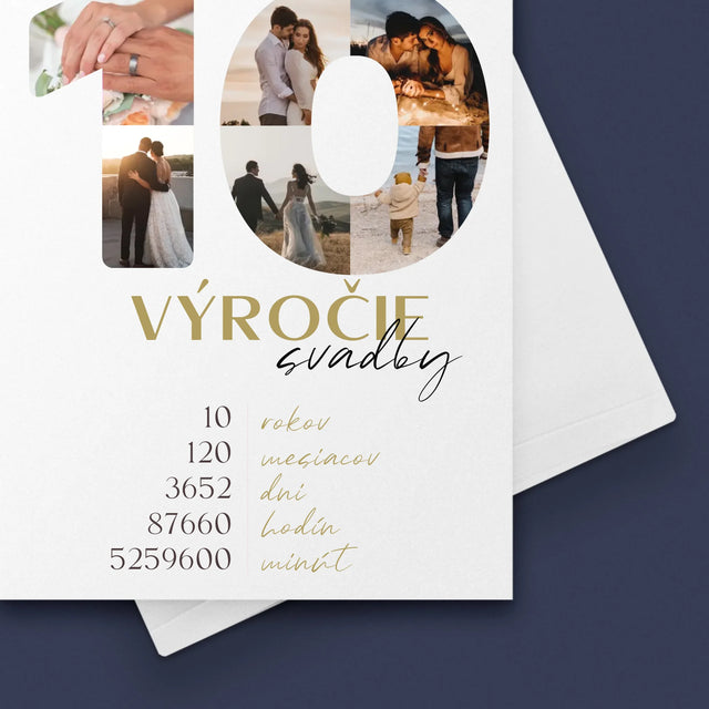 Slovo Z Fotografií: 10. Výročie Svadby - Kartička S Prianiami