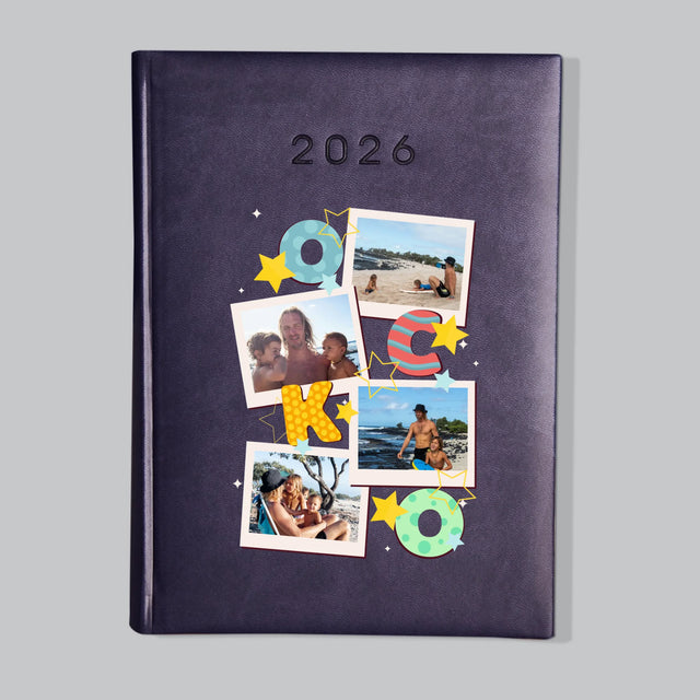 Fotokoláž: Písmená Ocko - Knižný Kalendár