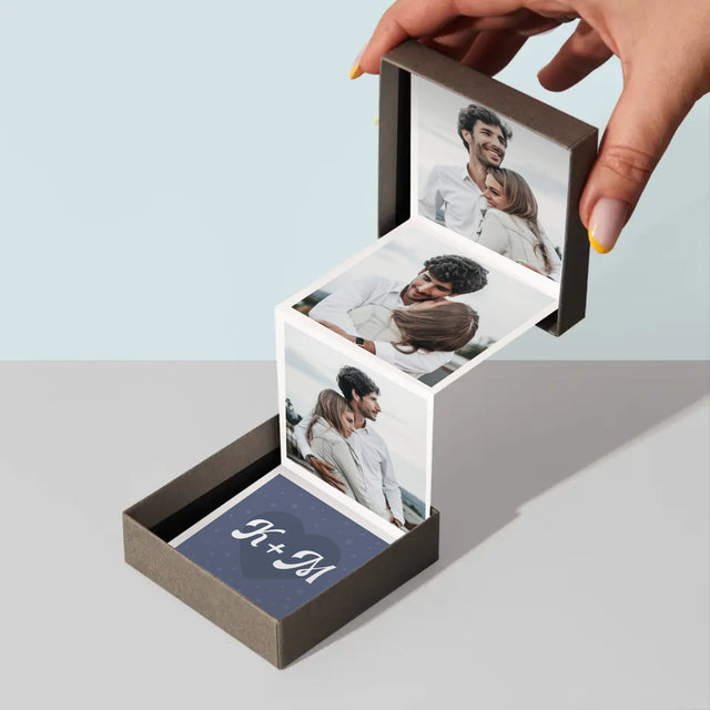 Fotokoláž: Iniciály Srdce - Sada Fotografií Harmonika