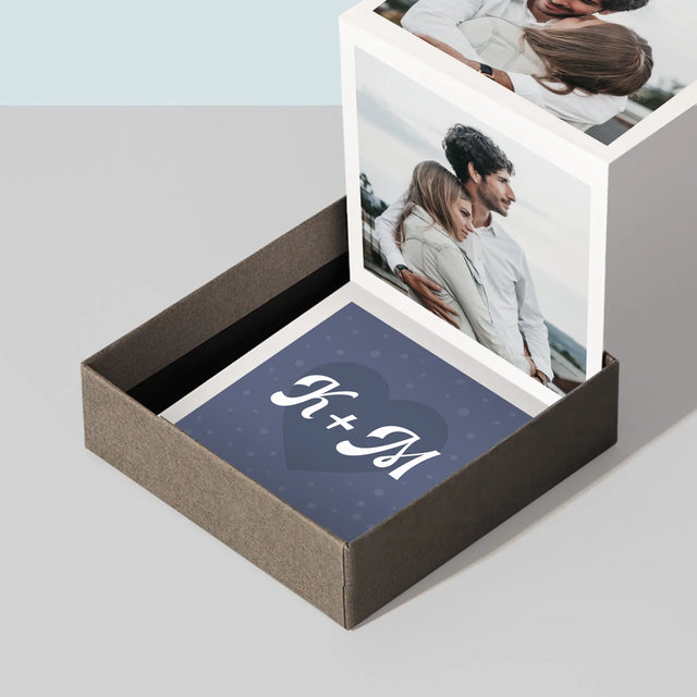 Fotokoláž: Iniciály Srdce - Sada Fotografií Harmonika