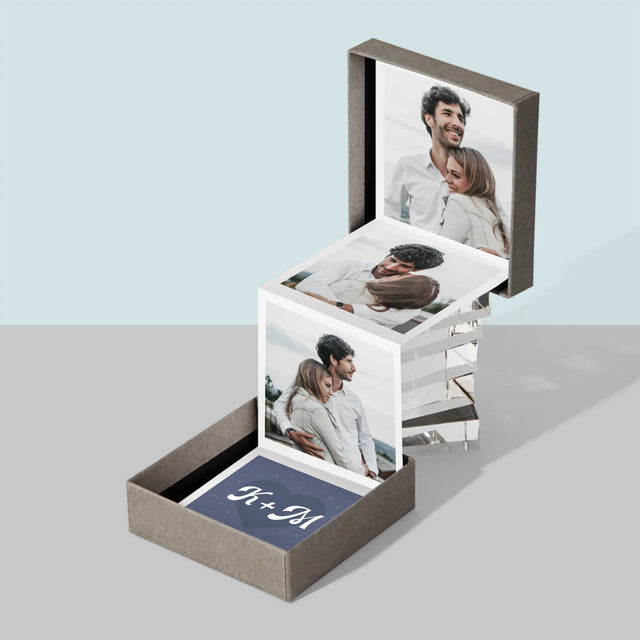 Fotokoláž: Iniciály Srdce - Sada Fotografií Harmonika