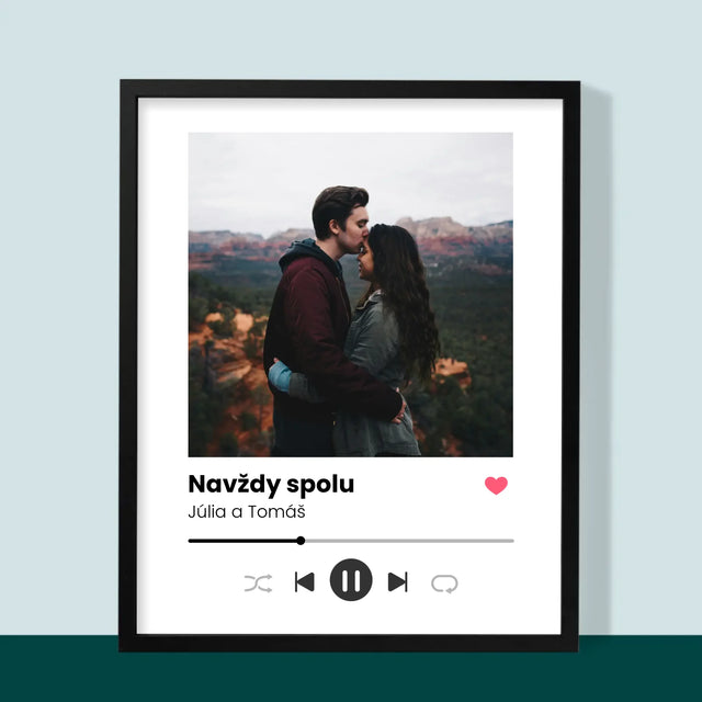 Fotografia A Podpis: Spotify S Tvojou Fotografiou - Zarámováná Tlač 30X40 (Vertikálne)