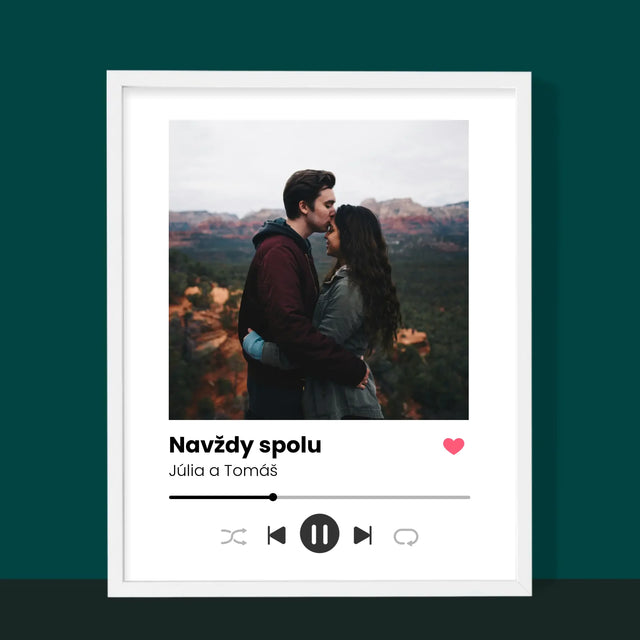 Fotografia A Podpis: Spotify S Tvojou Fotografiou - Zarámováná Tlač 30X40 (Vertikálne)