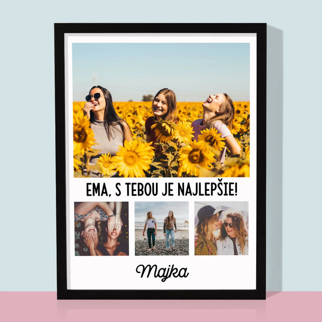 Fotokoláž: Najlepšie Kamarátky - Zarámováná Tlač 30X40 (Vertikálne)