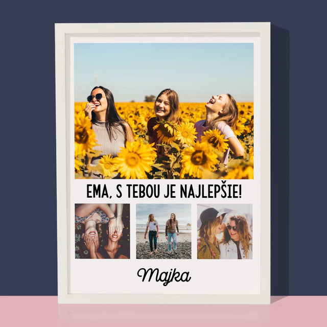 Fotokoláž: Najlepšie Kamarátky - Zarámováná Tlač 30X40 (Vertikálne)