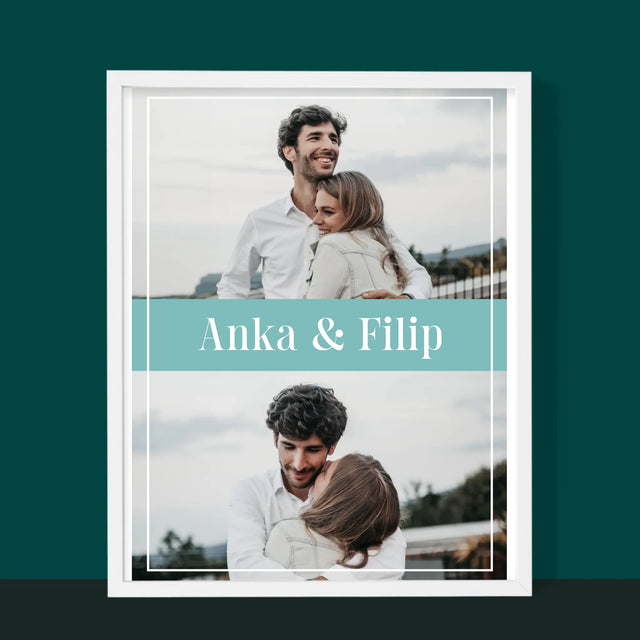 Fotokoláž: Pár Mená - Zarámováná Tlač 30X40 (Vertikálne)