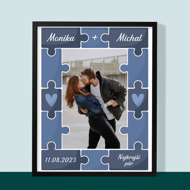 Fotografia A Podpis: Puzzle + Fotografia - Zarámováná Tlač 30X40 (Vertikálne)