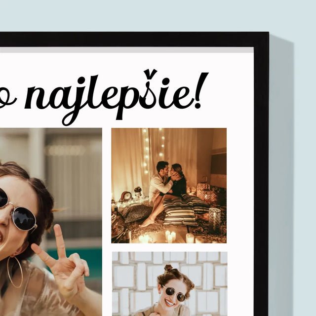 Fotokoláž: Narodeninová Koláž Z Fotografií - Zarámováná Tlač 30X40 (Vertikálne)
