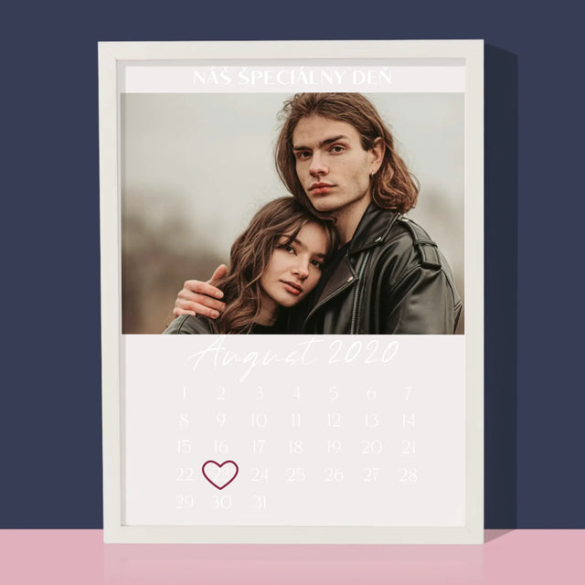 Fotografia A Podpis: Náš Špeciálny Deň - Zarámováná Tlač 30X40 (Vertikálne)