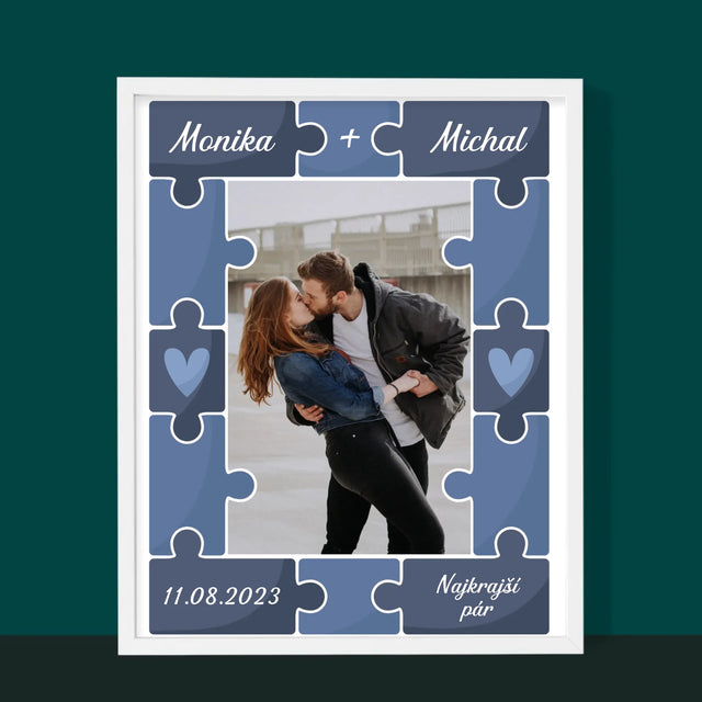 Fotografia A Podpis: Puzzle + Fotografia - Zarámováná Tlač 30X40 (Vertikálne)