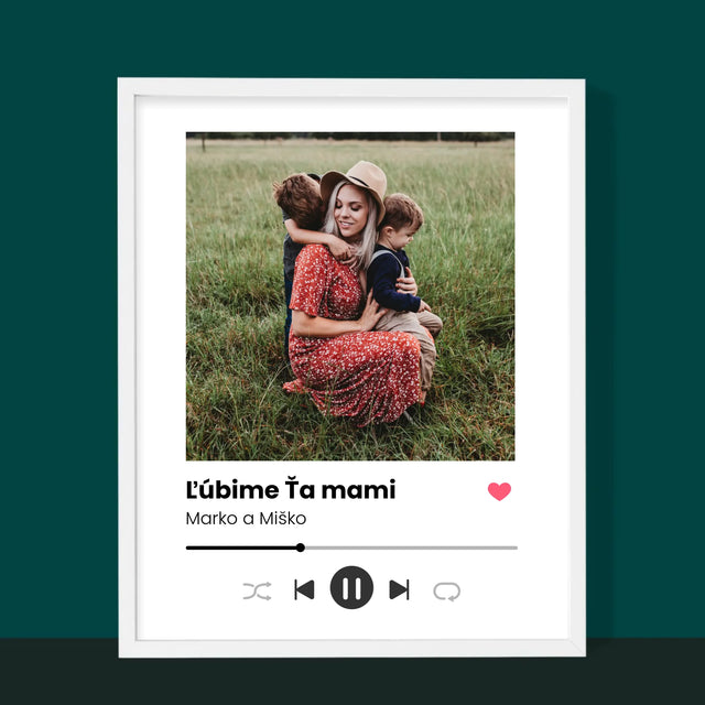 Fotografia A Podpis: Ľúbime Ťa Mami - Zarámováná Tlač 30X40 (Vertikálne)