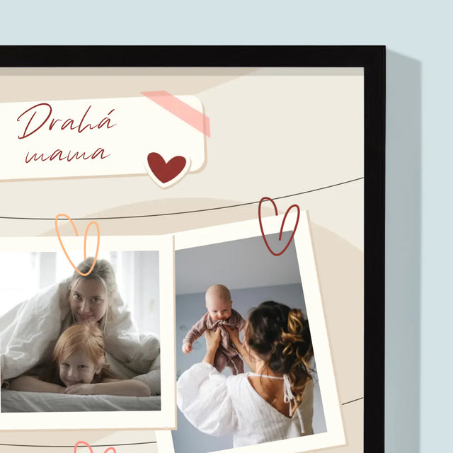 Fotokoláž: Ľúbim Ťa Mama Fotografie - Zarámováná Tlač 30X40 (Vertikálne)