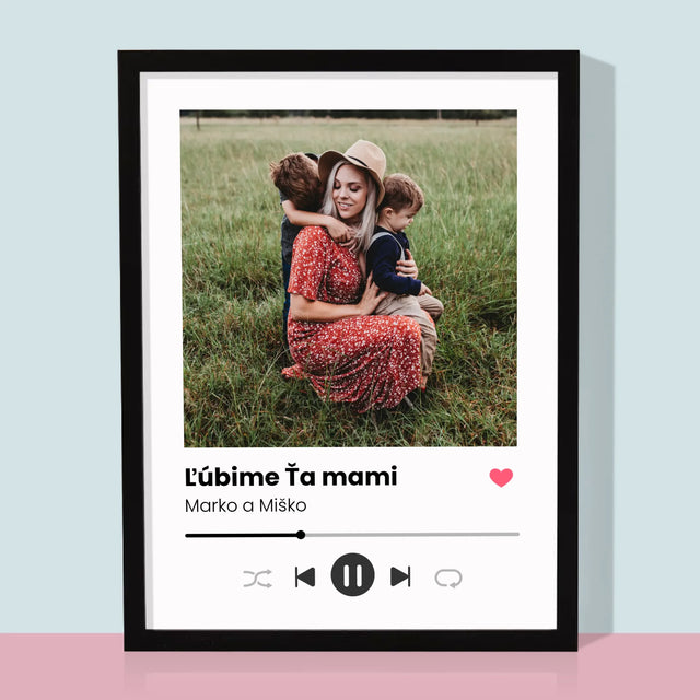 Fotografia A Podpis: Ľúbime Ťa Mami - Zarámováná Tlač 30X40 (Vertikálne)