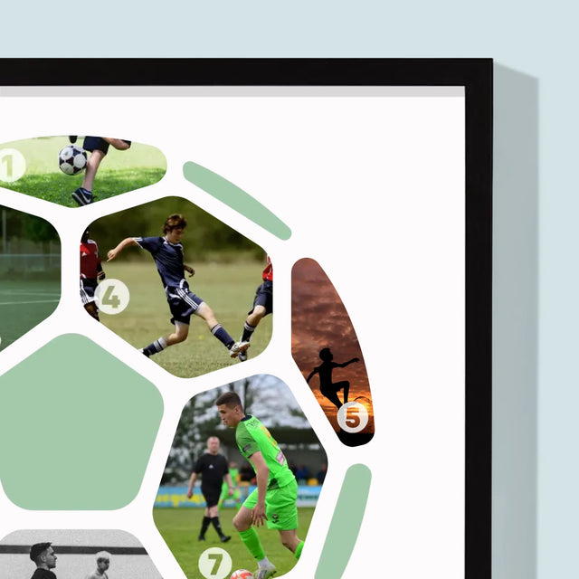 Fotokoláž: Futbal Koláž Z Fotografií - Zarámováná Tlač 30X40 (Vertikálne)