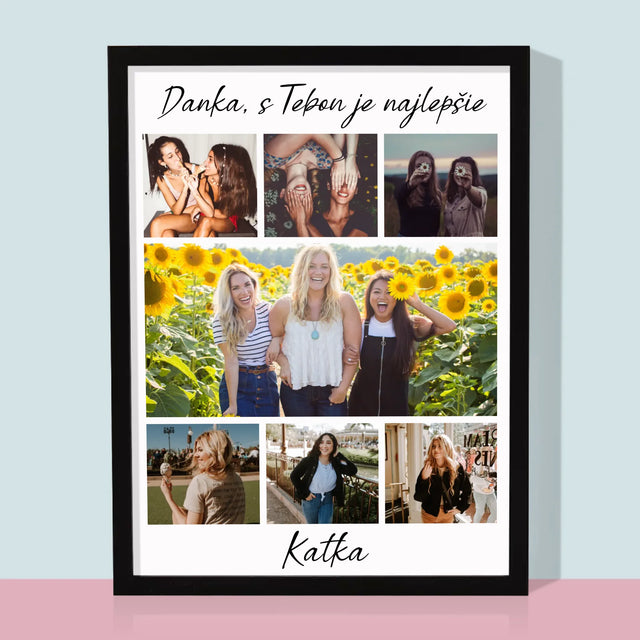 Fotokoláž: Najlepšia Kamarátka - Zarámováná Tlač 30X40 (Vertikálne)