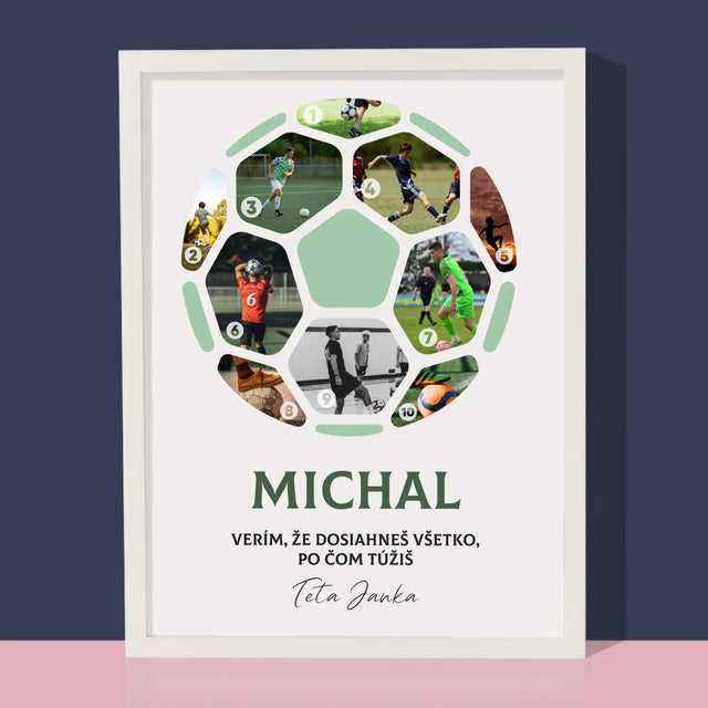 Fotokoláž: Futbal Koláž Z Fotografií - Zarámováná Tlač 30X40 (Vertikálne)