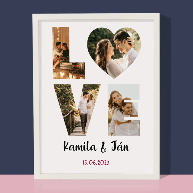 Slovo Z Fotografií: Love Z Tvojich Fotografií - Zarámováná Tlač 30X40 (Vertikálne)