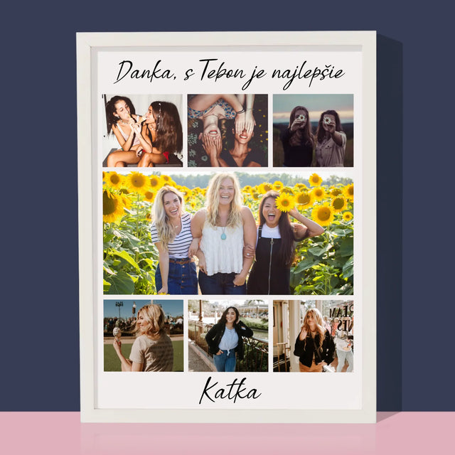 Fotokoláž: Najlepšia Kamarátka - Zarámováná Tlač 30X40 (Vertikálne)