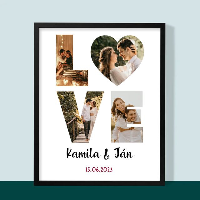 Slovo Z Fotografií: Love Z Tvojich Fotografií - Zarámováná Tlač 30X40 (Vertikálne)
