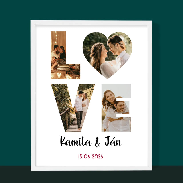 Slovo Z Fotografií: Love Z Tvojich Fotografií - Zarámováná Tlač 30X40 (Vertikálne)