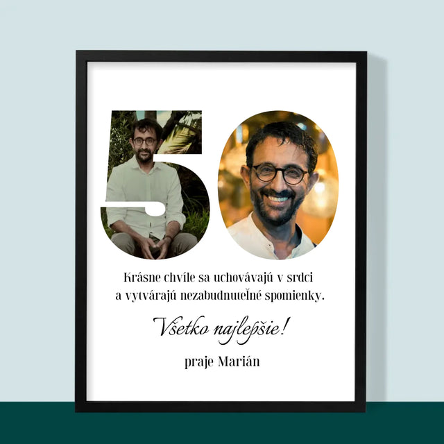 Slovo Z Fotografií: 50. Narodeniny - Zarámováná Tlač 30X40 (Vertikálne)