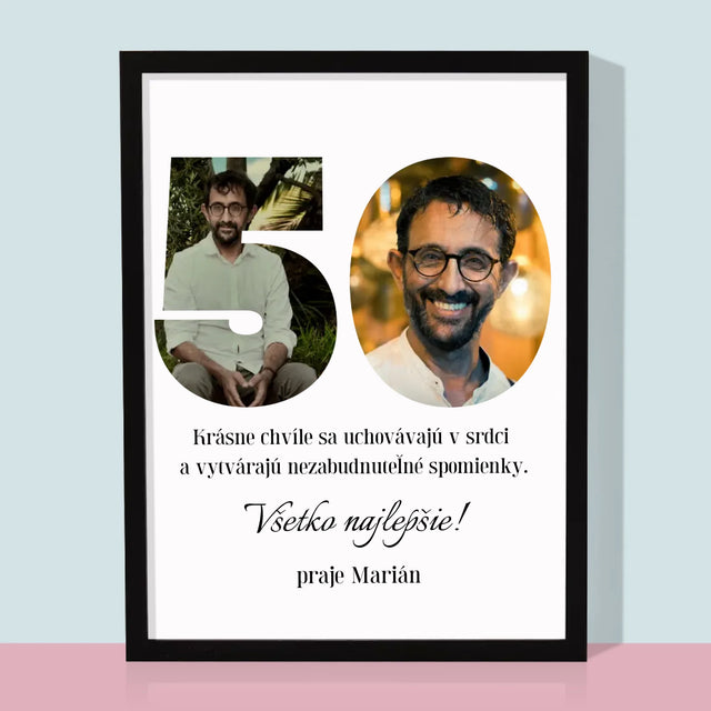 Slovo Z Fotografií: 50. Narodeniny - Zarámováná Tlač 30X40 (Vertikálne)