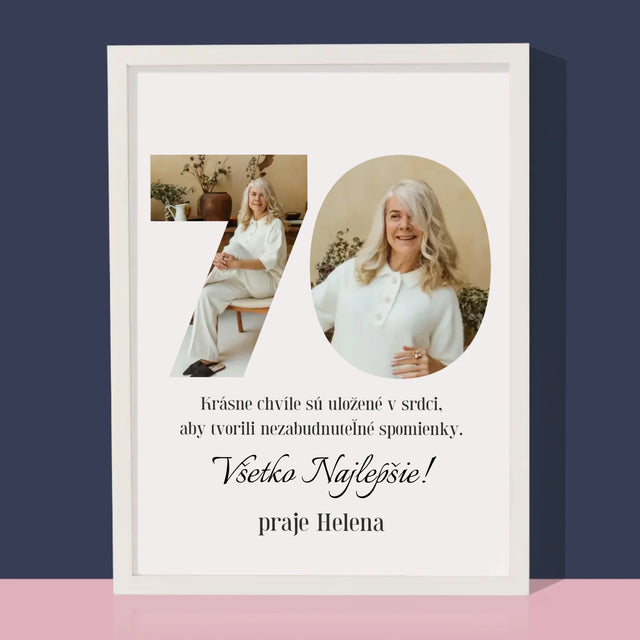 Slovo Z Fotografií: 70. Narodeniny - Zarámováná Tlač 30X40 (Vertikálne)