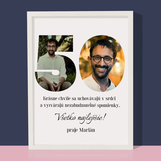 Slovo Z Fotografií: 50. Narodeniny - Zarámováná Tlač 30X40 (Vertikálne)