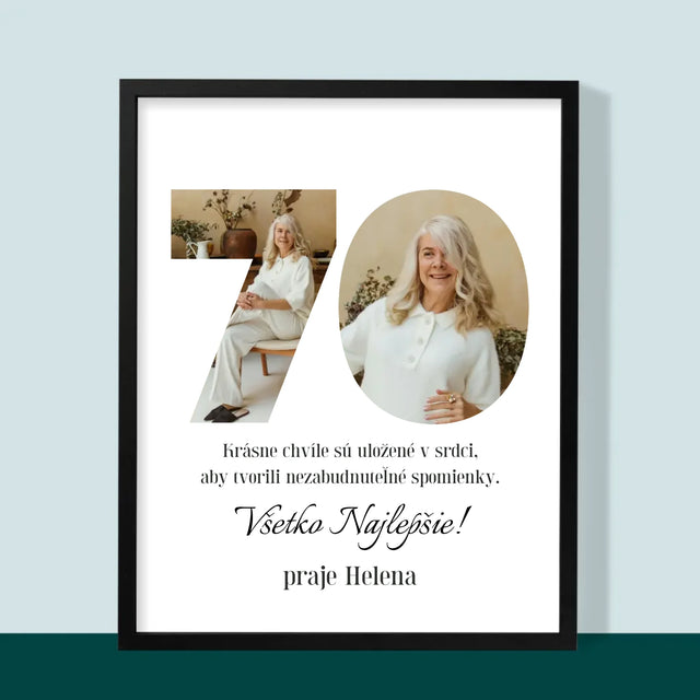 Slovo Z Fotografií: 70. Narodeniny - Zarámováná Tlač 30X40 (Vertikálne)