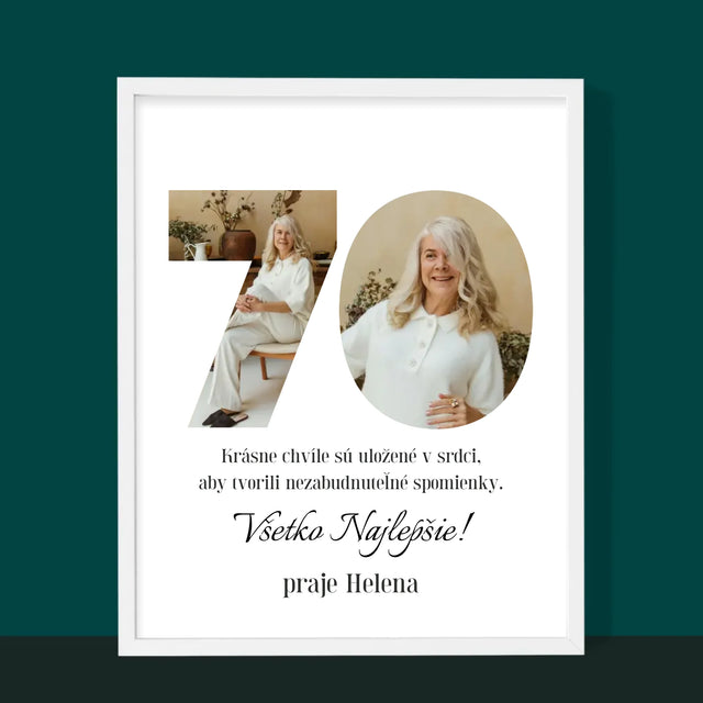 Slovo Z Fotografií: 70. Narodeniny - Zarámováná Tlač 30X40 (Vertikálne)
