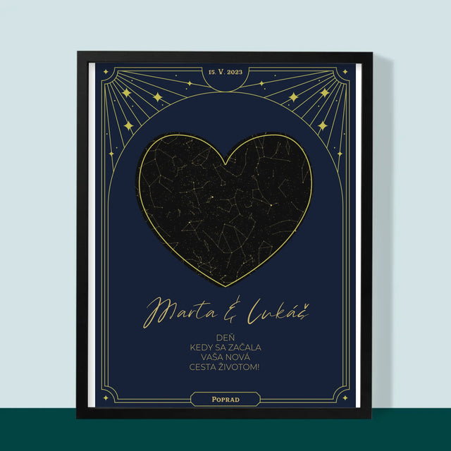 Mapa Hviezd: Mapa Hviezd: Nová Cesta Životom - Zarámováná Tlač 30X40 (Vertikálne)