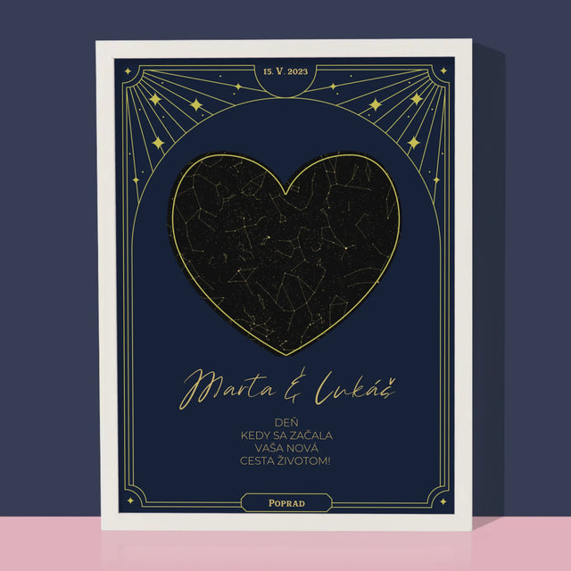 Mapa Hviezd: Mapa Hviezd: Nová Cesta Životom - Zarámováná Tlač 30X40 (Vertikálne)