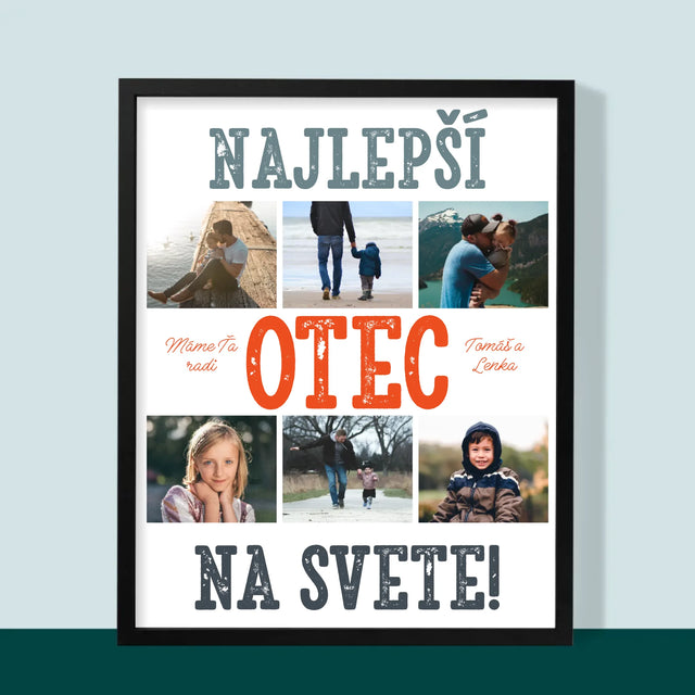 Fotokoláž: Najlepší Otec Na Svete Fotografie - Zarámováná Tlač 30X40 (Vertikálne)